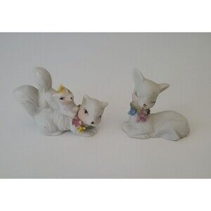 UCGC Vintage Miniature Porcelain Figurines Squirrels and Fawn